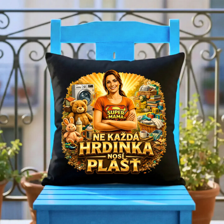 Ne každá hrdinka nosí plášť  - černý polštář s potiskem