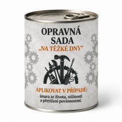 Opravná sada - Zabalte to do plechovky a překvapte ještě před rozbalením!