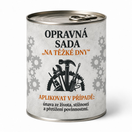 Opravná sada - Zabalte to do plechovky a překvapte ještě před rozbalením!