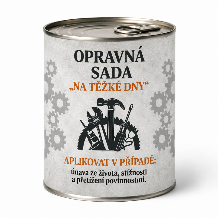 Opravná sada - Zabalte to do plechovky a překvapte ještě před rozbalením!