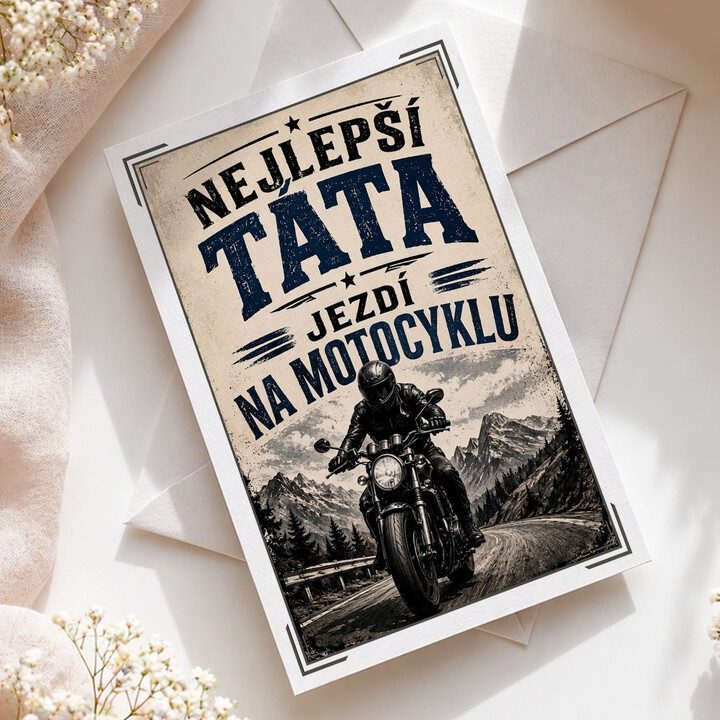 Nejlepší táta jezdí na motocyklu - blahopřání k dárku