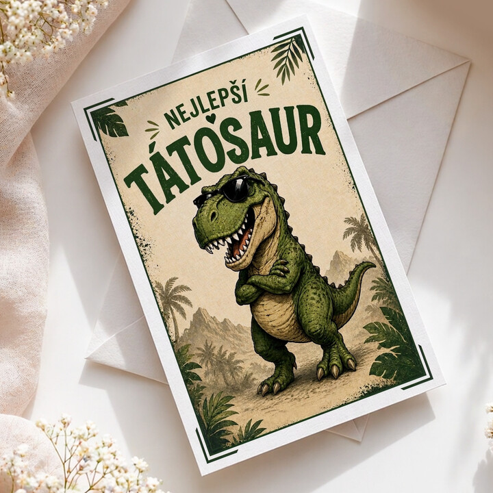 Nejlepší tátosaur - blahopřání k dárku