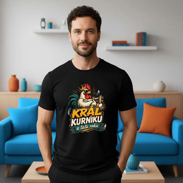 Král kurníku a táta roku - pánské tričko s potiskem