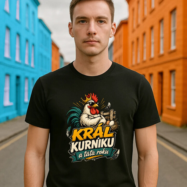 Král kurníku a táta roku - pánské tričko s potiskem