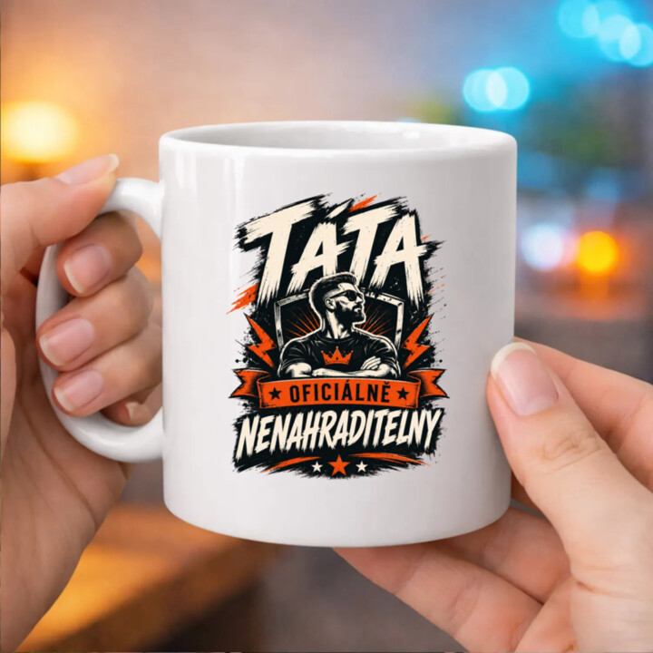 Táta – oficiálně nenahraditelný - hrnek s potiskem