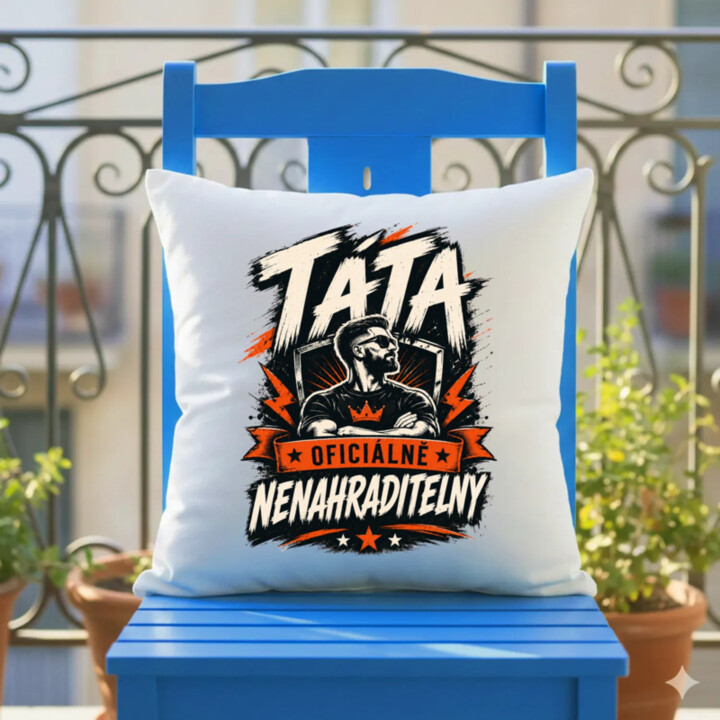Táta – oficiálně nenahraditelný - polštář s potiskem