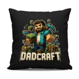 Dadcraft - černý polštář s potiskem
