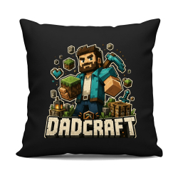 Dadcraft - černý polštář s potiskem