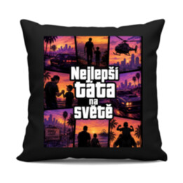 Nejlepší táta na světě  - černý polštář s potiskem
