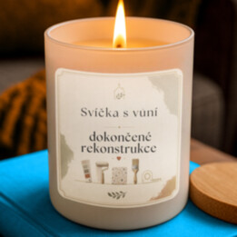 Svíčka s vůní dokončené rekonstrukce  - vonná svíčka jako dárek