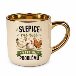 Slepice mi řeší většinu problémů – Elegantní hrnek na dárek