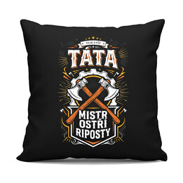 Nejlepší Táta Mistr Ostří Riposty - černý polštář s potiskem
