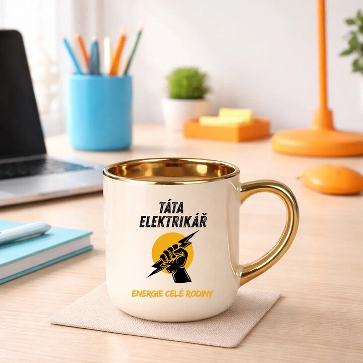 Táta elektrikář. Energie celé rodiny - Elegantní hrnek na dárek