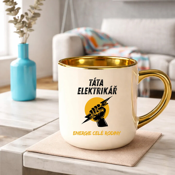 Táta elektrikář. Energie celé rodiny - Elegantní hrnek na dárek