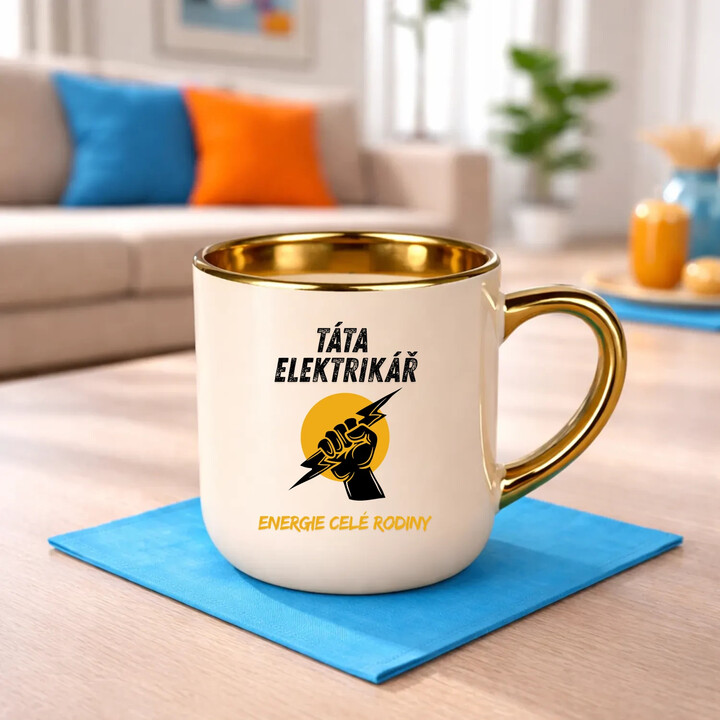 Táta elektrikář. Energie celé rodiny - Elegantní hrnek na dárek