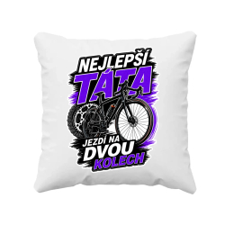 Nejlepší táta jezdí na dvou kolech - polštář s potiskem