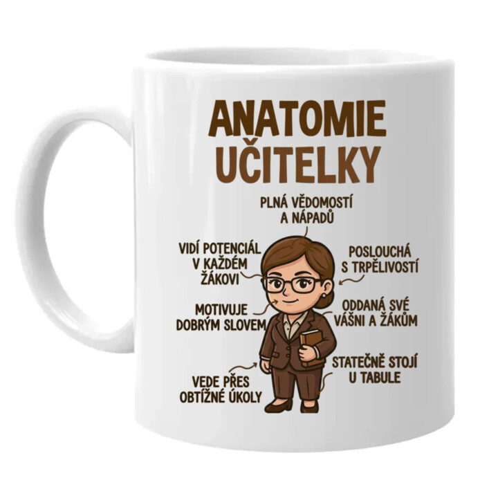 Anatomie učitelky - hrnek s potiskem