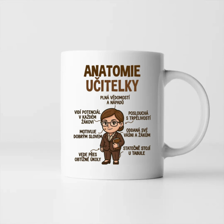 Anatomie učitelky - hrnek s potiskem