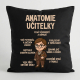 Anatomie učitelky - černý polštář s potiskem