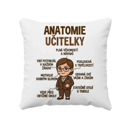 Anatomie učitelky - polštář s potiskem