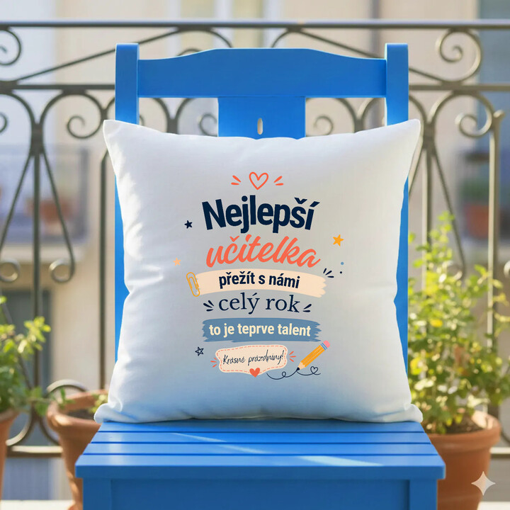 Nejlepší učitelka - polštář s potiskem