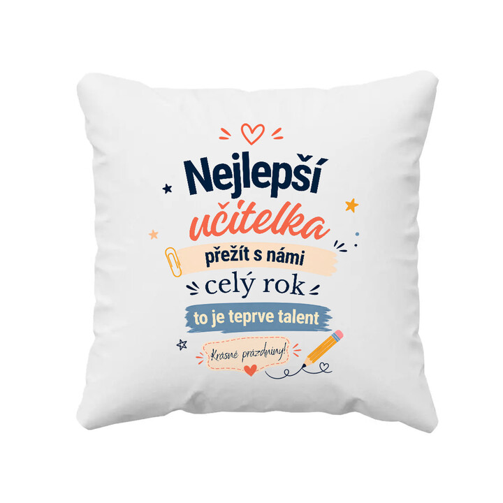 Nejlepší učitelka - polštář s potiskem