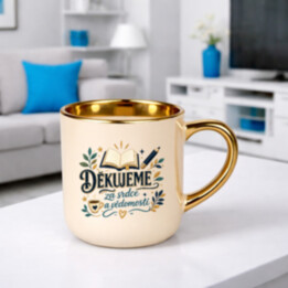 Děkujeme za srdce a vědomosti – Elegantní hrnek na dárek