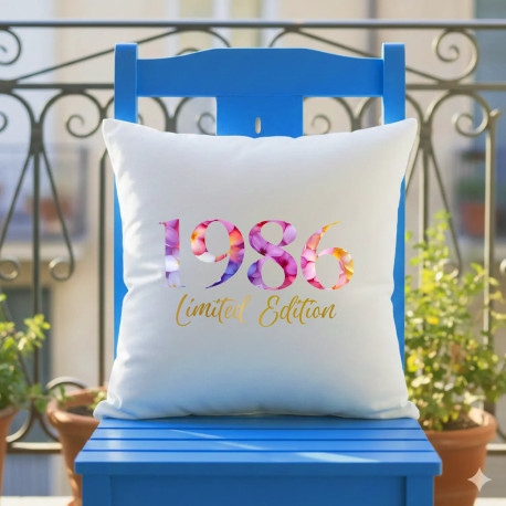 Rok narození + Limited Edition - polštář s potiskem - personalizovaný produkt