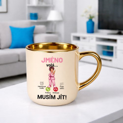 Elegantní hrnek Jméno volá musím jít - personalizovaný produkt
