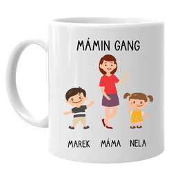 Mámin Gang - hrnek s potiskem na dárek pro maminku - personalizovaný produkt