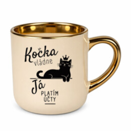 Kočka vládne, já platím účty – Elegantní hrnek na dárek