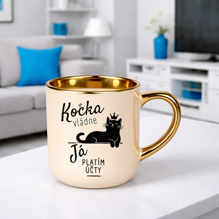 Kočka vládne, já platím účty - Elegantní hrnek na dárek