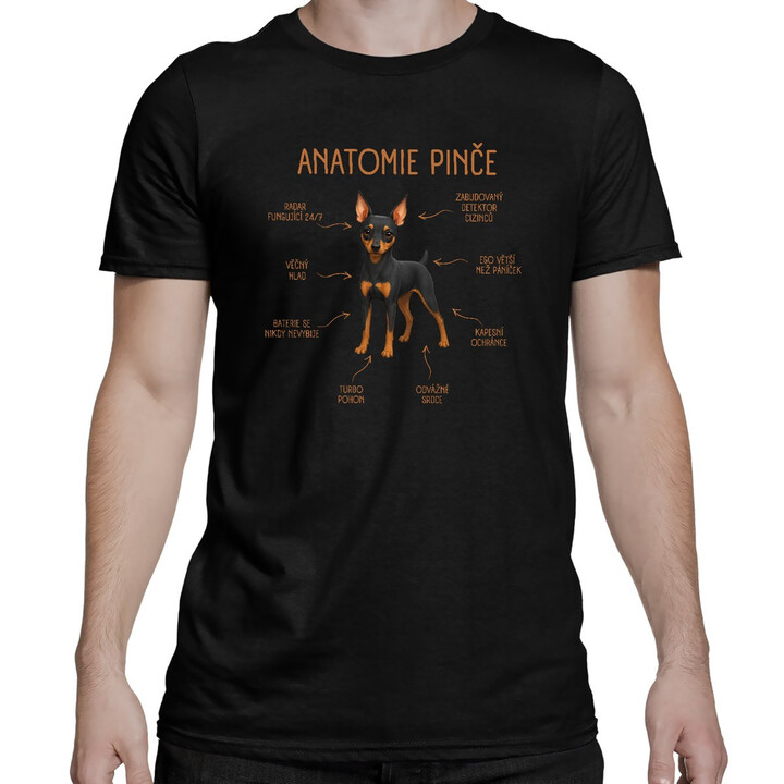 Anatomie pinče - pánské tričko s potiskem