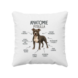 Anatomie pitbulla - polštář s potiskem