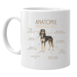 Anatomie perského chrta - hrnek s potiskem