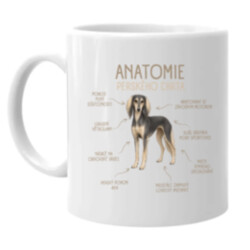 Anatomie perského chrta - hrnek s potiskem