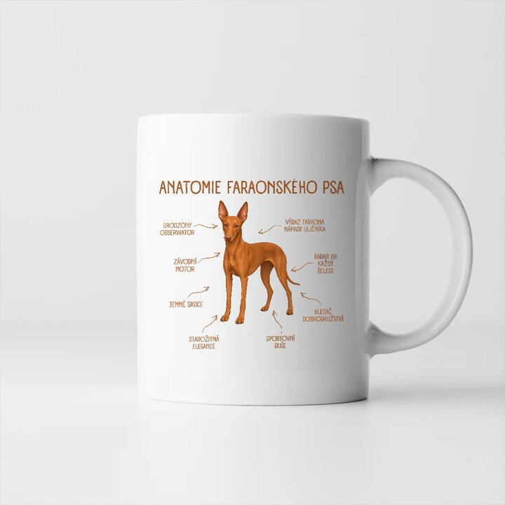 Anatomie faraonského psa - hrnek s potiskem