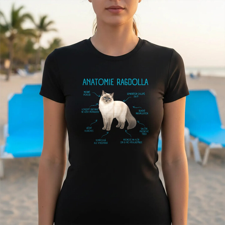 Anatomie ragdolla - dámské tričko s potiskem