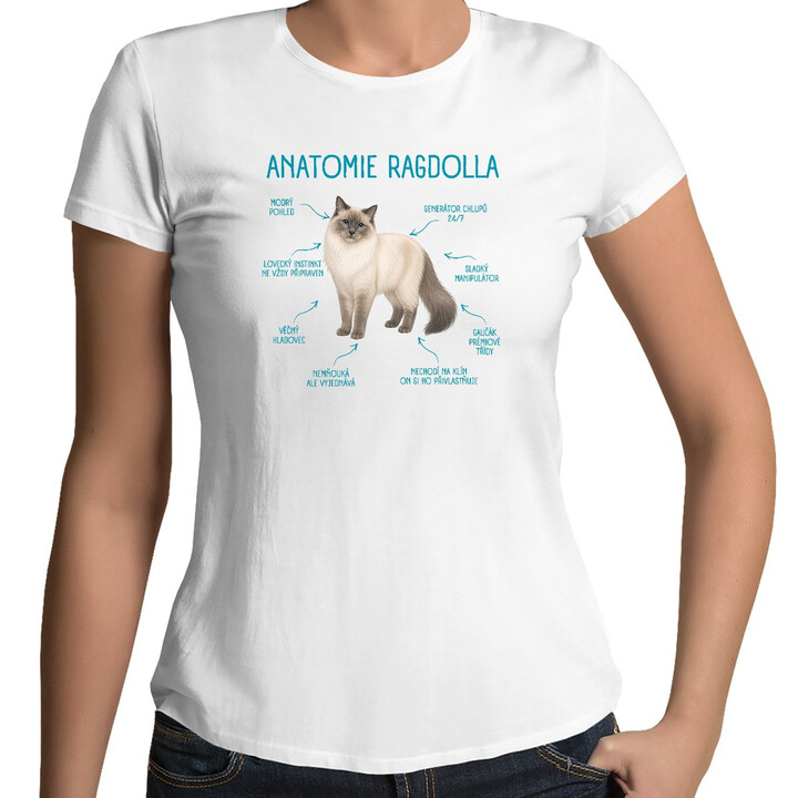 Anatomie ragdolla - dámské tričko s potiskem