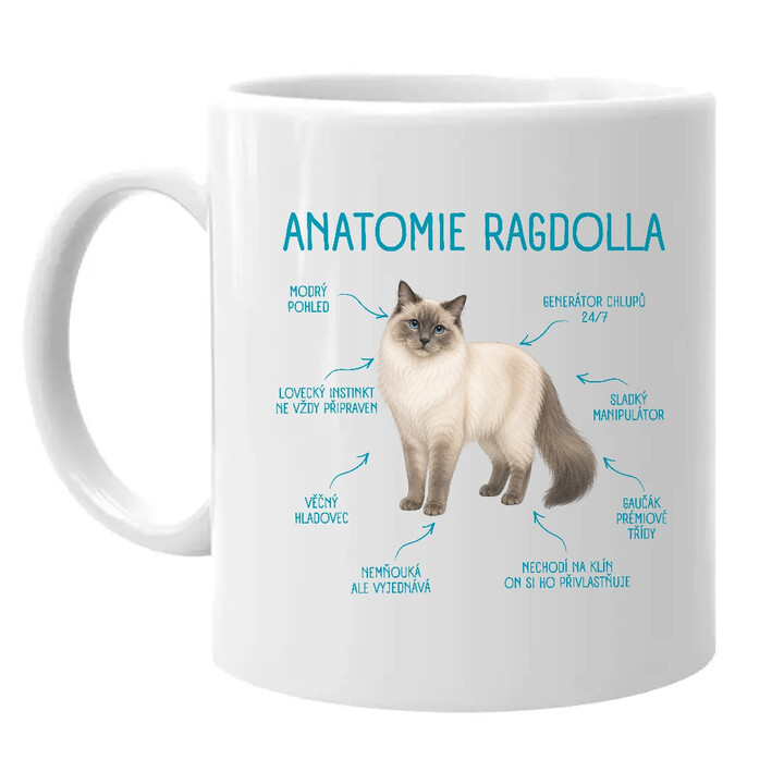 Anatomie ragdolla - hrnek s potiskem