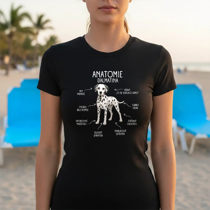 Anatomie dalmatina - dámské tričko s potiskem