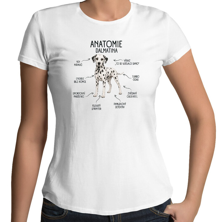 Anatomie dalmatina - dámské tričko s potiskem