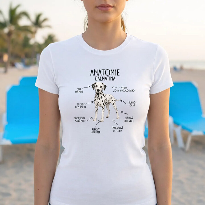 Anatomie dalmatina - dámské tričko s potiskem