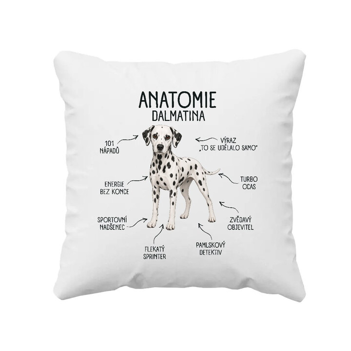 Anatomie dalmatina - polštář s potiskem