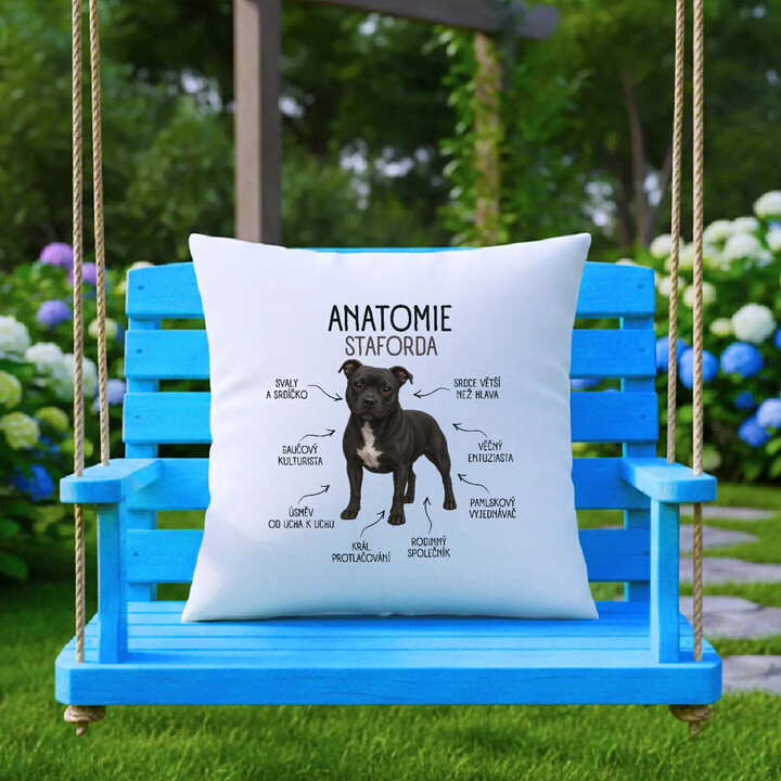Anatomie staforda - polštář s potiskem