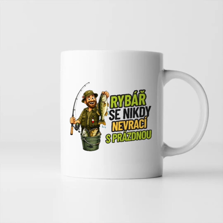 Rybář se nikdy nevrací s prázdnou - hrnek s potiskem