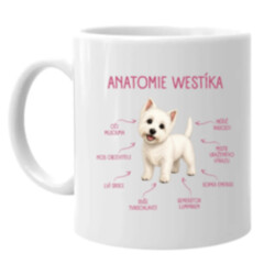 Anatomie westíka - hrnek s potiskem