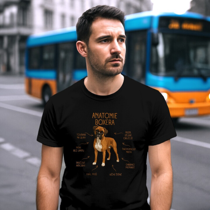 Anatomie boxera - pánské tričko s potiskem