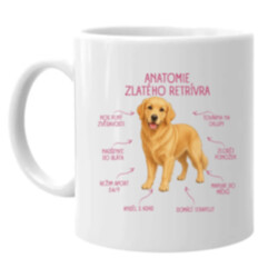 Anatomie zlatého retrívra - hrnek s potiskem