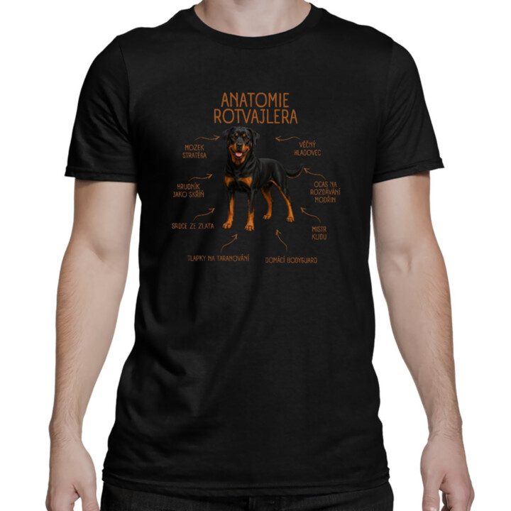 Anatomie rotvajlera - pánské tričko s potiskem
